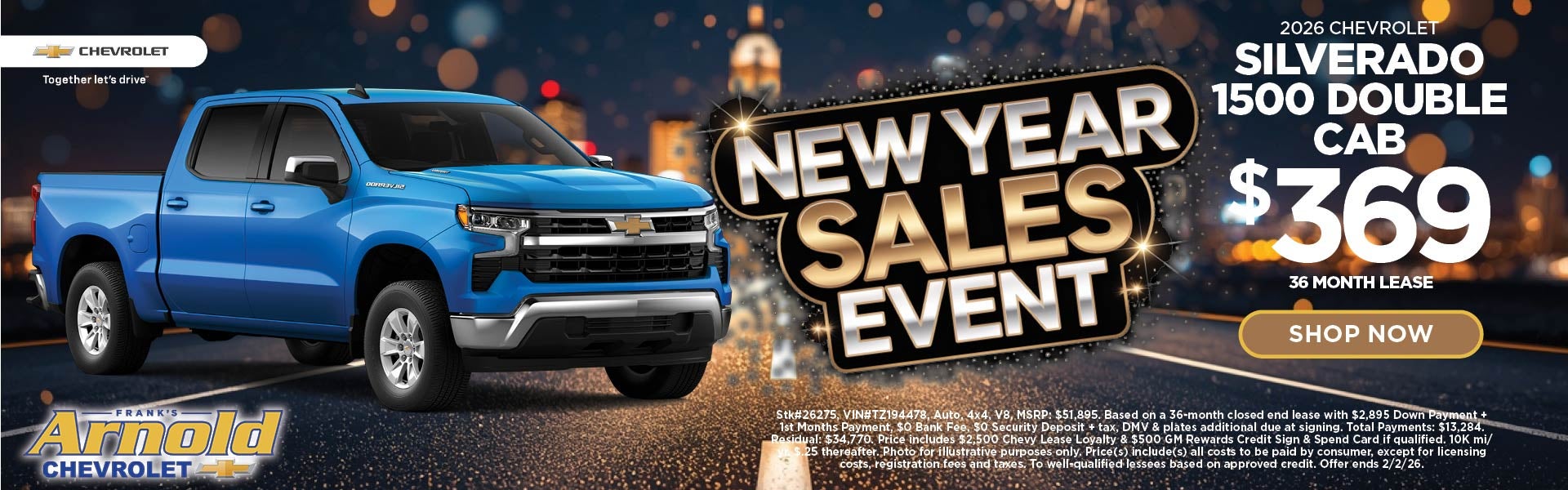 New 2026 Chevrolet Silverado 1500 Double Cab 1500 $369/36 M