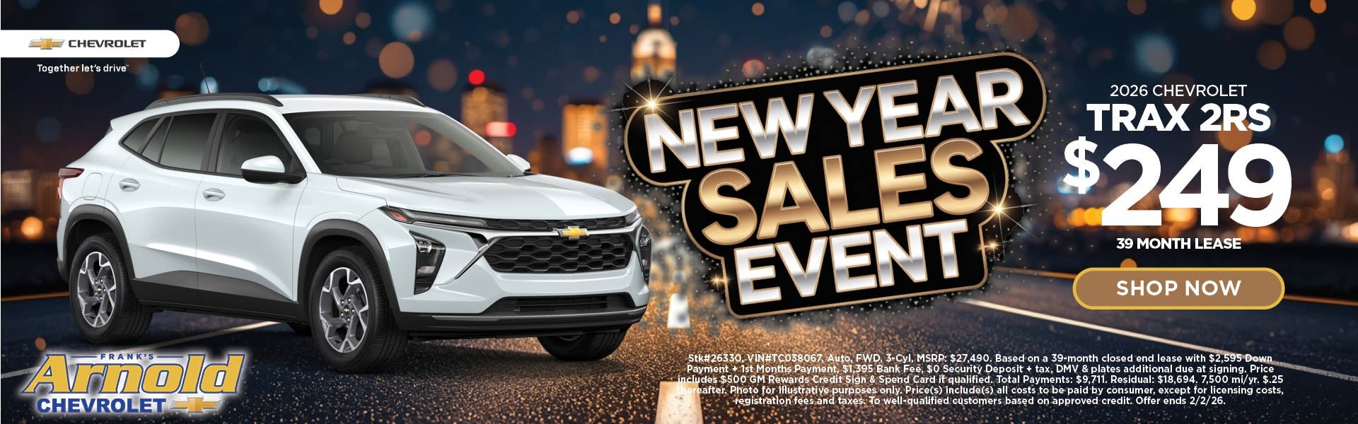 New 2026 Chevrolet Trax 2RS $249/39 Month Lease