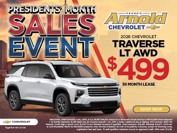 New 2026 Chevrolet Traverse Lease