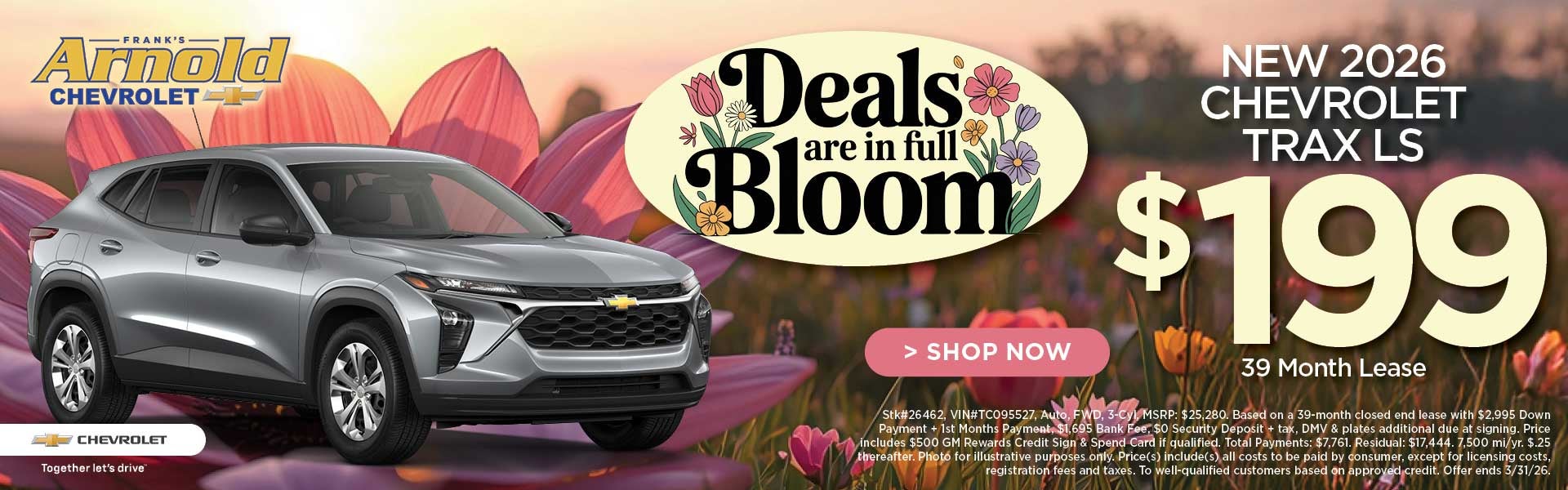 New 2026 Chevrolet Trax LS $199/39 Month Lease