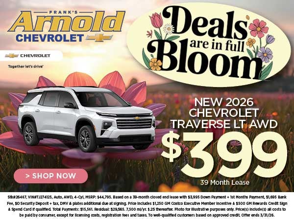 New 2026 Chevrolet Traverse Lease