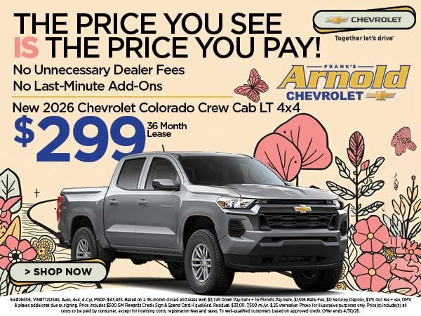 New 2026 Chevrolet Colorado Crew Cab LT 4x4 $299/36 Month Le