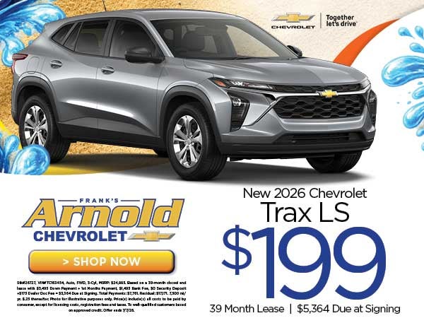 New 2026 Chevrolet Trax LS $199/39 Month Lease