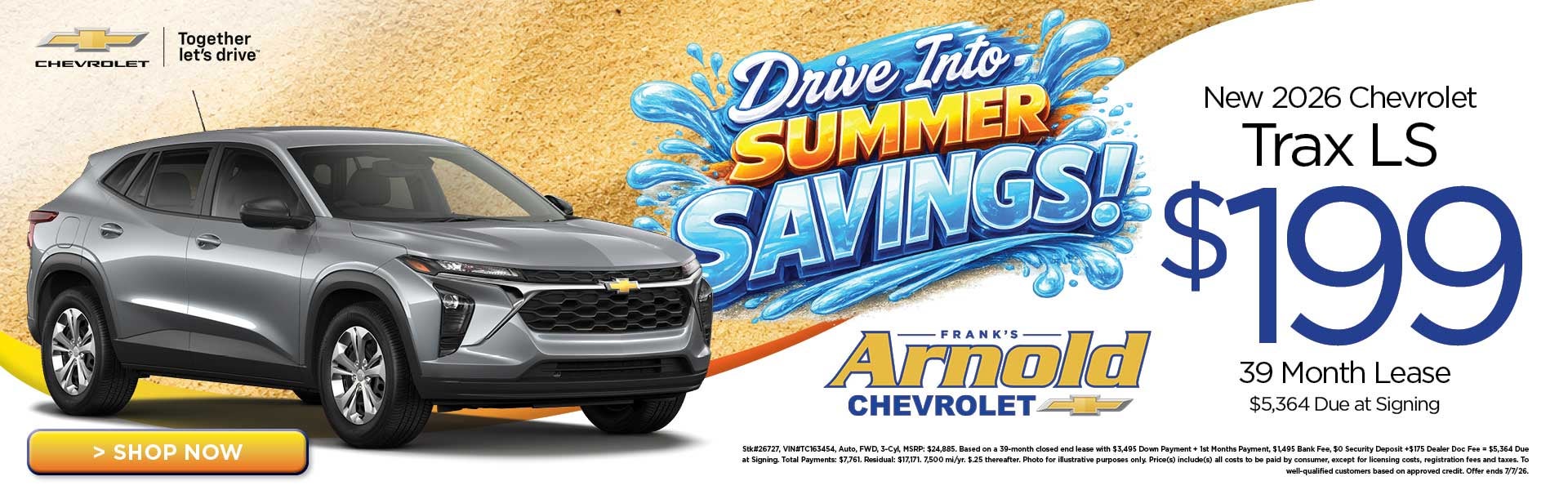 New 2026 Chevrolet Trax LS $199/39 Month Lease