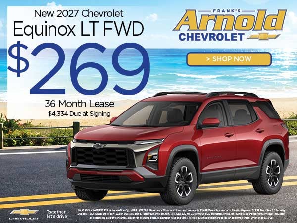 New 2027 Chevrolet Equinox LT FWD $269/36 Month Lease