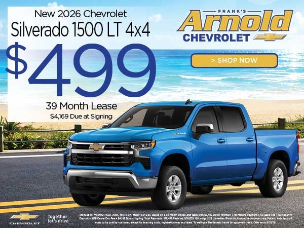 New 2026 Chevrolet Silverado 1500 LT 4x4 $499/39 Month Lease