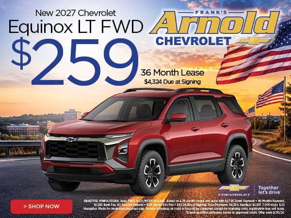 New 2027 Chevrolet Equinox LT FWD $259/36 Month Lease